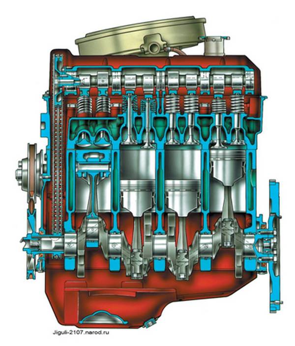 Двигатель автомобиля ВАЗ 2107 с фото