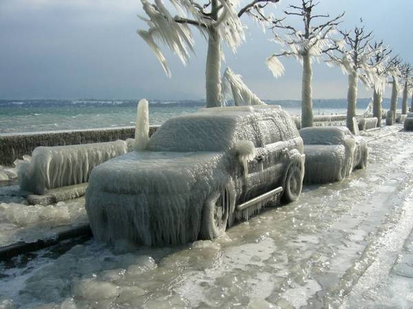 Разморозка машины зимой - фото
